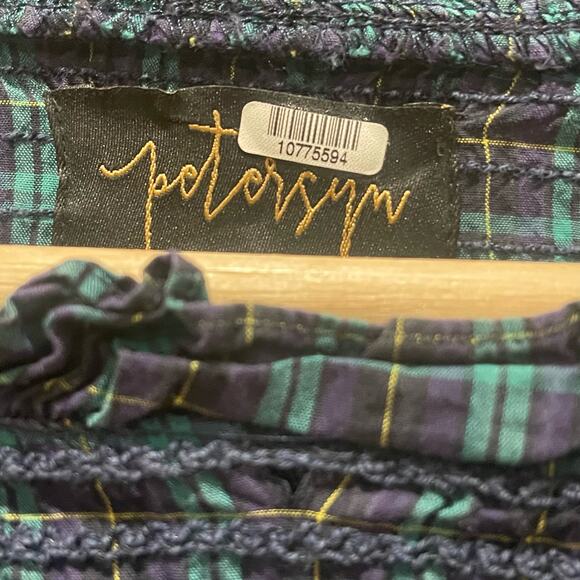 Petersyn Plaid Bell Sleeve Top Size Medium - Picture 7 of 10